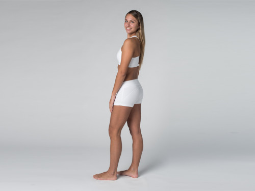 Article de Yoga Short de yoga 95% coton Bio et 5% Lycra Blanc - Fin de Serie