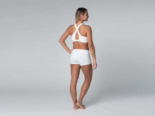Article de Yoga Short de yoga 95% coton Bio et 5% Lycra Blanc - Fin de Serie