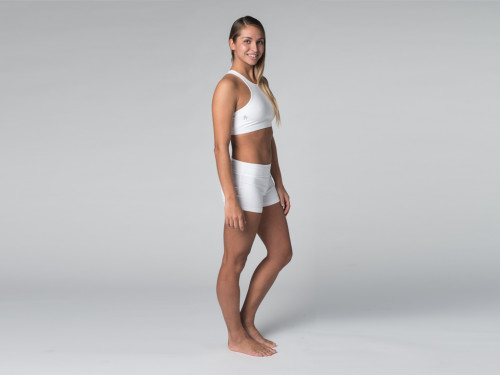 Article de Yoga Short de yoga 95% coton Bio et 5% Lycra Blanc - Fin de Serie