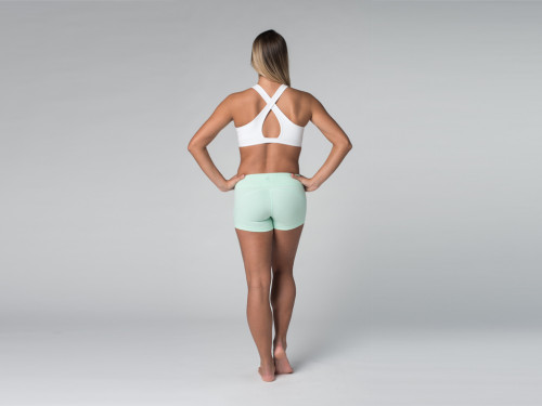 Article de Yoga Short de yoga 95% coton Bio et 5% Lycra Vert Lagon - Fin de Serie