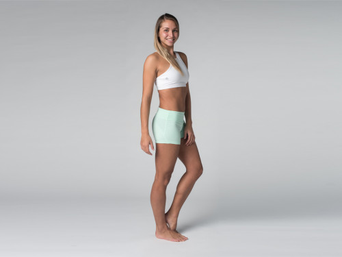 Article de Yoga Short de yoga 95% coton Bio et 5% Lycra Vert Lagon - Fin de Serie