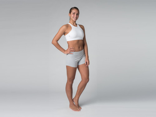 Article de Yoga Short de yoga 95% coton Bio et 5% Lycra Gris - Fin de Serie