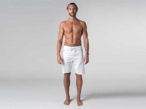 Short de yoga homme - Coton Bio Blanc - Fin de Serie