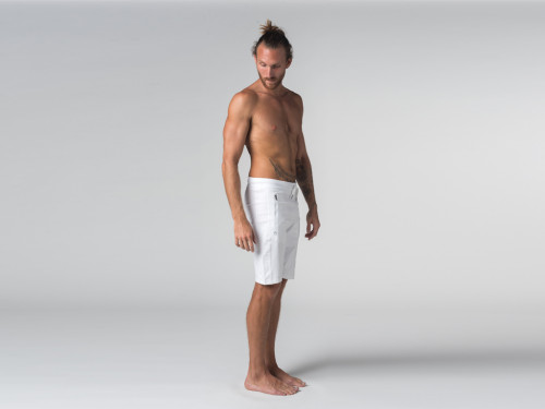 Article de Yoga Short de yoga homme - Coton Bio Blanc - Fin de Serie