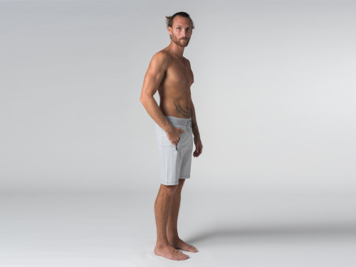 Article de Yoga Short de yoga homme - Coton Bio Gris - Fin de Serie