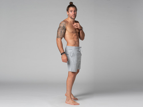 Article de Yoga Short de Yoga Homme - Coton Bio Gris