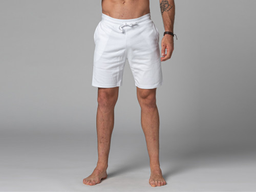 Short de Yoga Homme - Coton Bio Blanc