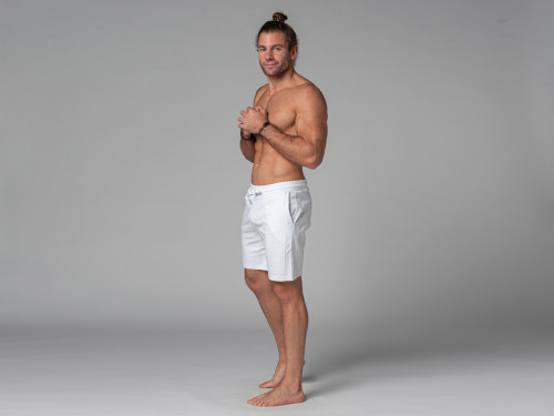 Article de Yoga Short de Yoga Homme - Coton Bio Blanc