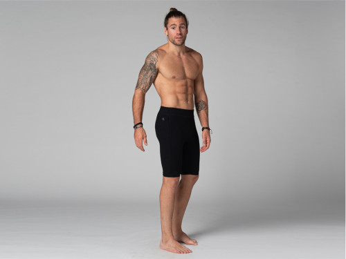 Article de Yoga Short Homme Style Cycliste - Coton Bio Noir