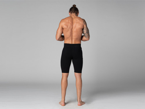 Article de Yoga Short Homme Style Cycliste - Coton Bio Noir
