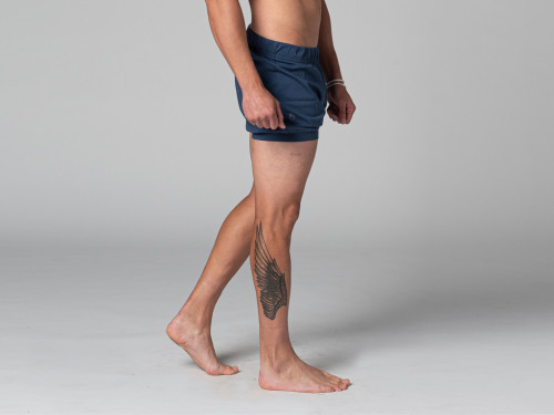 Article de Yoga Short Homme Traditionnel Iyengar - Coton Bio Bleu