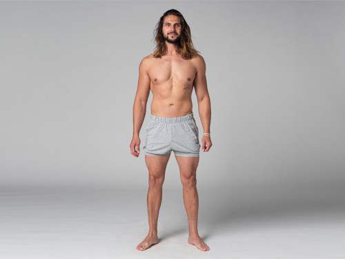 Article de Yoga Short Homme Traditionnel Iyengar - Coton Bio Gris