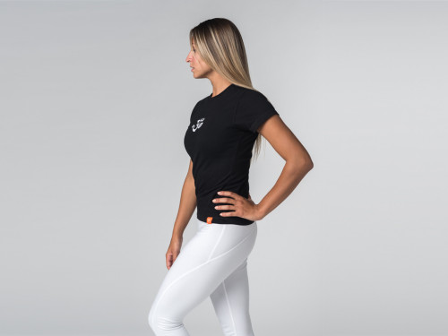 Article de Yoga T-shirt manches courtes coton Bio - Ohm Noir - Fin de Serie
