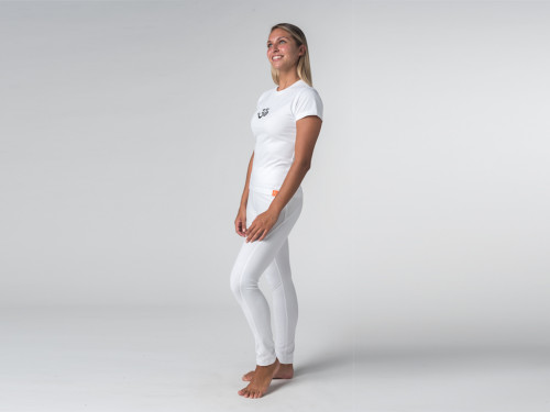 Article de Yoga T-shirt manches courtes coton Bio - Om Blanc - Fin de Serie