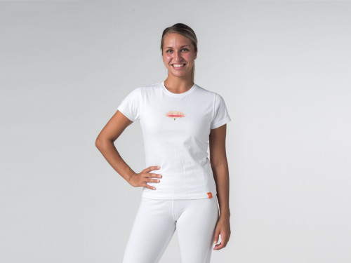 T-shirt manches courtes Lotus - coton Bio Blanc - Fin de Serie