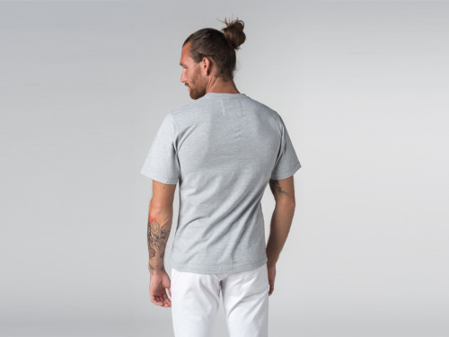 Article de Yoga T-shirt Tapan 100% coton Bio - Manches courtes Gris Perlé - Fin de Serie