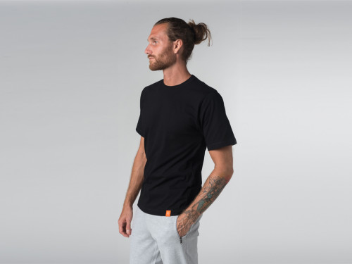 Article de Yoga T-shirt Tapan 100% coton Bio - Manches courtes - Noir Noir - Fin de Serie