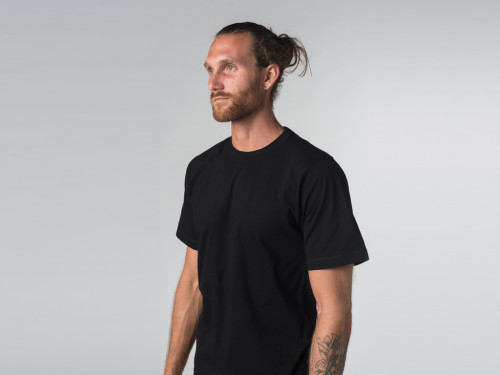 Article de Yoga T-shirt Tapan 100% coton Bio - Manches courtes - Noir Noir - Fin de Serie