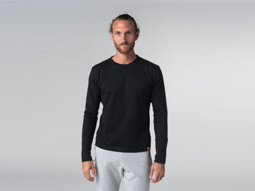 T-shirt Tapan 100% coton Bio - Manches longues Noir - Fin de Serie