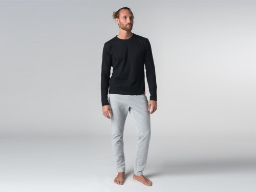 Article de Yoga T-shirt Tapan 100% coton Bio - Manches longues Noir - Fin de Serie