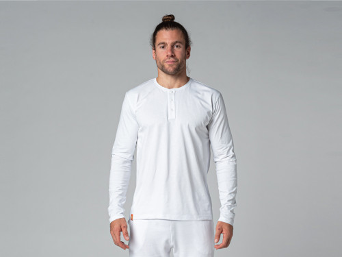 T-Shirt TAPAN 3 boutons 100% Bio Blanc