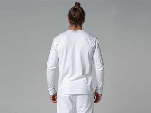 Article de Yoga T-Shirt TAPAN 3 boutons 100% Bio Blanc