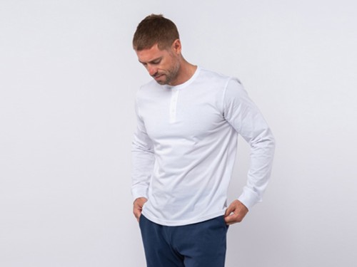 T-Shirt TAPAN 3 boutons 100% Bio Blanc