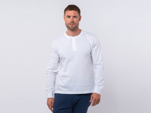T-Shirt TAPAN 3 boutons 100% Bio Blanc