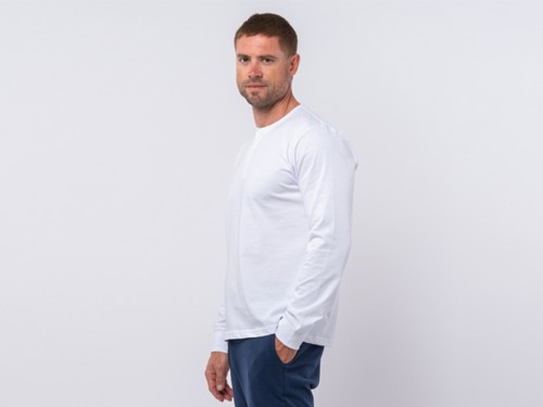 Article de Yoga T-Shirt TAPAN 3 boutons 100% Bio Blanc