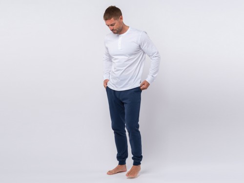 Article de Yoga T-Shirt TAPAN 3 boutons 100% Bio Blanc
