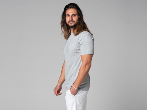Article de Yoga T-Shirt Tapan Manches Courtes 100% Bio Gris