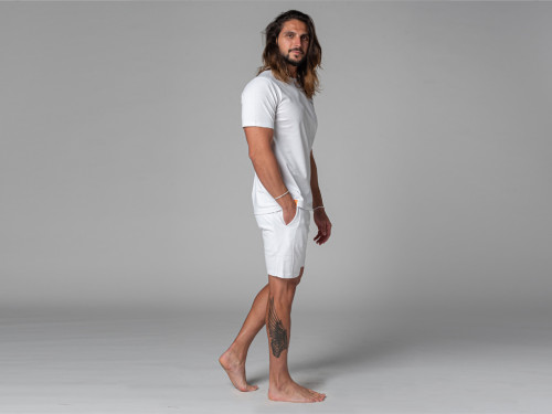 Article de Yoga T-Shirt Tapan Manches Courtes 100% Bio Blanc
