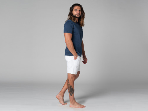 Article de Yoga T-Shirt Tapan Manches Courtes 100% Bio Bleu