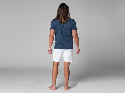 Article de Yoga T-Shirt Tapan Manches Courtes 100% Bio Bleu