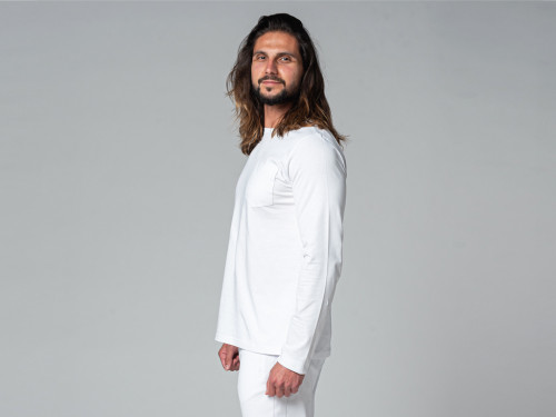 T-Shirt Tapan manches longues 100% Bio Blanc