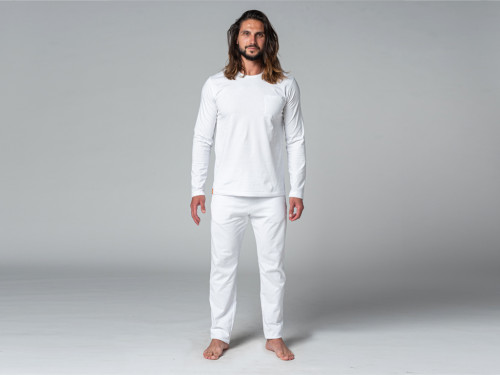 Article de Yoga T-Shirt Tapan manches longues 100% Bio Blanc