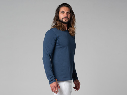 Article de Yoga T-Shirt Tapan manches longues 100% Bio Bleu