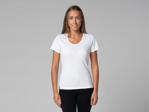 Article de Yoga T-Shirt TARA M/C Col Large 100% Bio Blanc