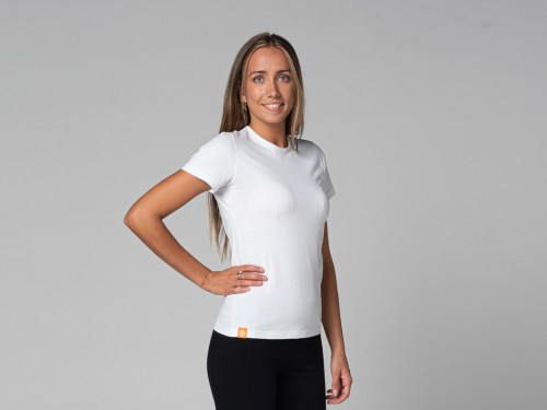 Article de Yoga T-Shirt TARA M/C Ras du cou - Bio Blanc