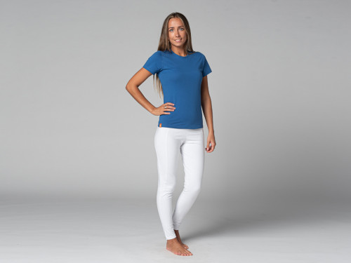 Article de Yoga T-Shirt TARA M/C Ras du cou - Bio Bleu