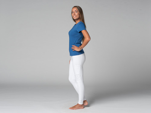 Article de Yoga T-Shirt TARA M/C Ras du cou - Bio Bleu