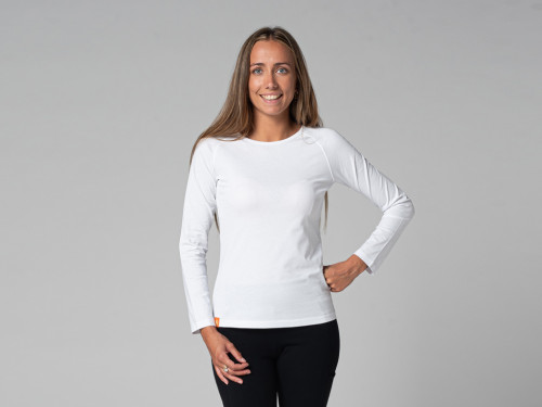 Article de Yoga T-Shirt Tara M/L Ras du cou Bio Blanc