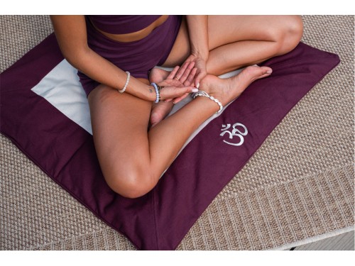 Article de Yoga Tapis de Méditation Prune/Naturel