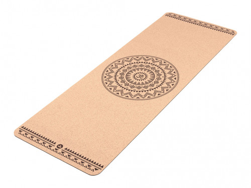 Article de Yoga Tapis de yoga en liège ETHNO MANDALA 185 cm x 66 cm x 4 mm
