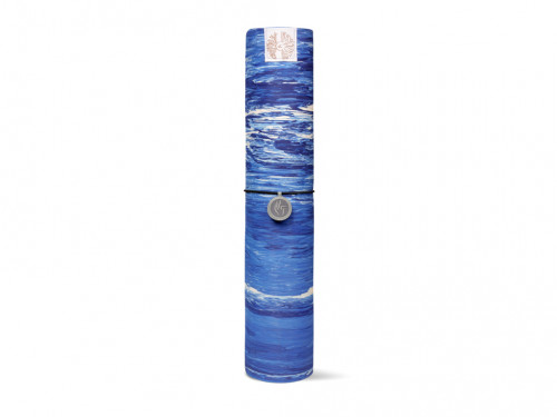Tapis de Yoga Natural Mat 5mm 185 cm x 65 cm x 5 mm - Bleu et Blanc