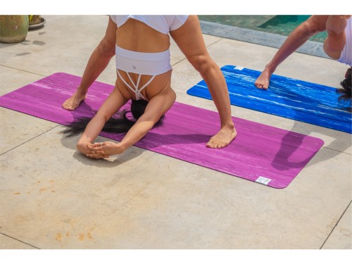 Article de Yoga Tapis de Yoga Natural Mat 5mm 185 cm x 65 cm x 5 mm - Prune et Blanc