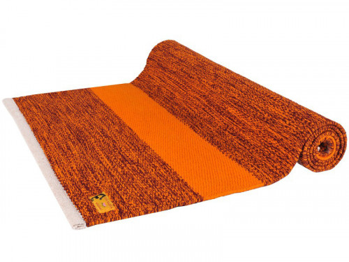 Tapis de yoga Taj - Coton naturel - 2 m x 66 cm x 5mm Bordeaux/Safran