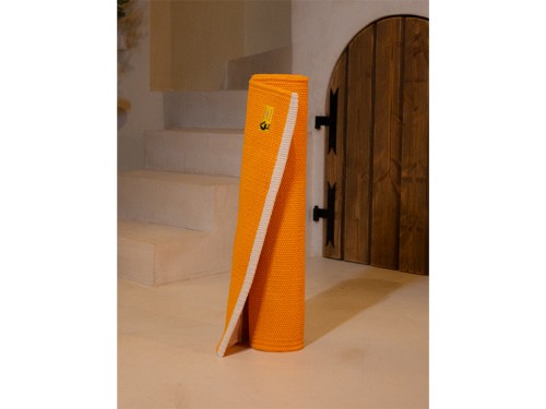 Article de Yoga Tapis de yoga Taj - Coton naturel - 2 m x 66 cm x 5mm Orange Safran