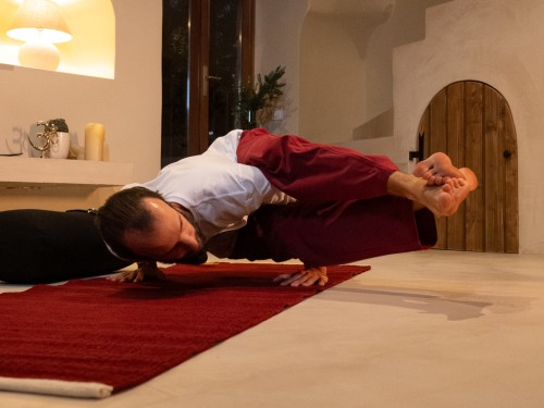 Article de Yoga Tapis de yoga Taj - Coton naturel - 2 m x 66 cm x 5mm Bordeaux