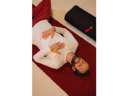 Article de Yoga Tapis de yoga Taj - Coton naturel - 2 m x 66 cm x 5mm Bordeaux